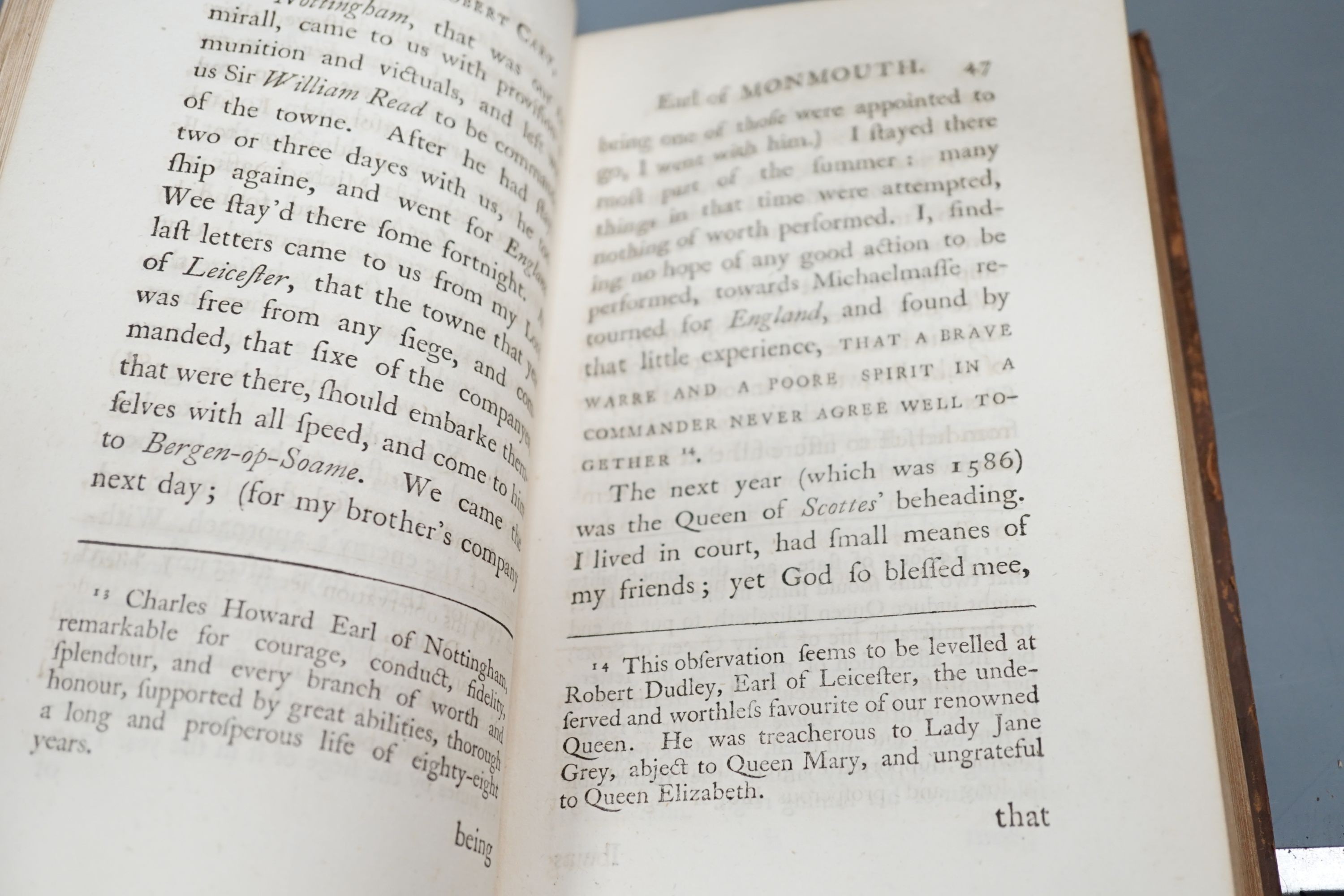 Cary, Robert – Memoirs of the Life of Robert Cary, Barron of Leppington, and Earl of Monmouth... Complete with engraved frontis. Calf, Gilt panelled spine with morocco label. R. and J Dodsley, London, 1759 and